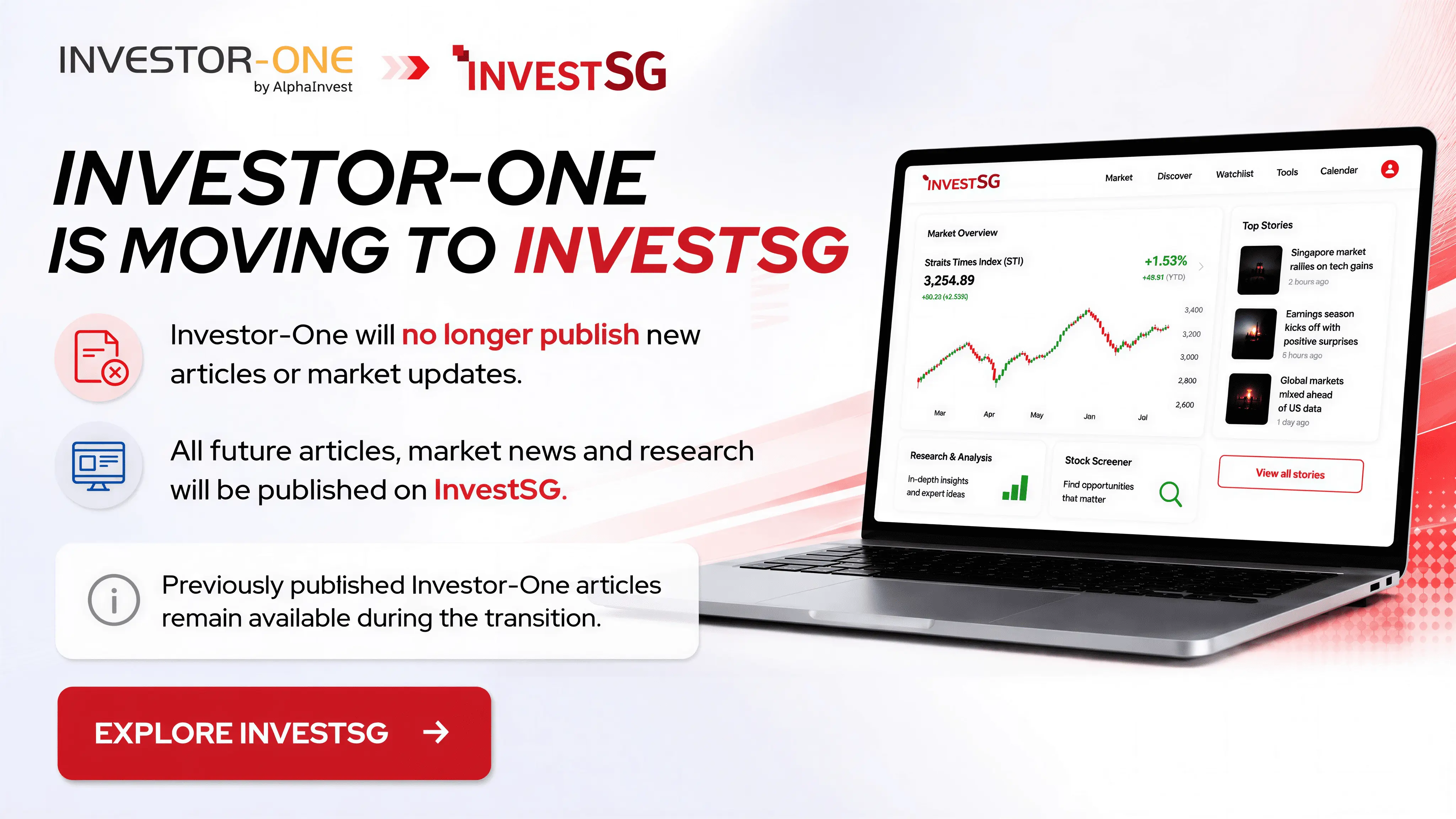 Investor-One is moving to InvestSG